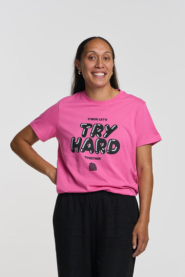TRY HARD WOMEN'S TEE *NEW*