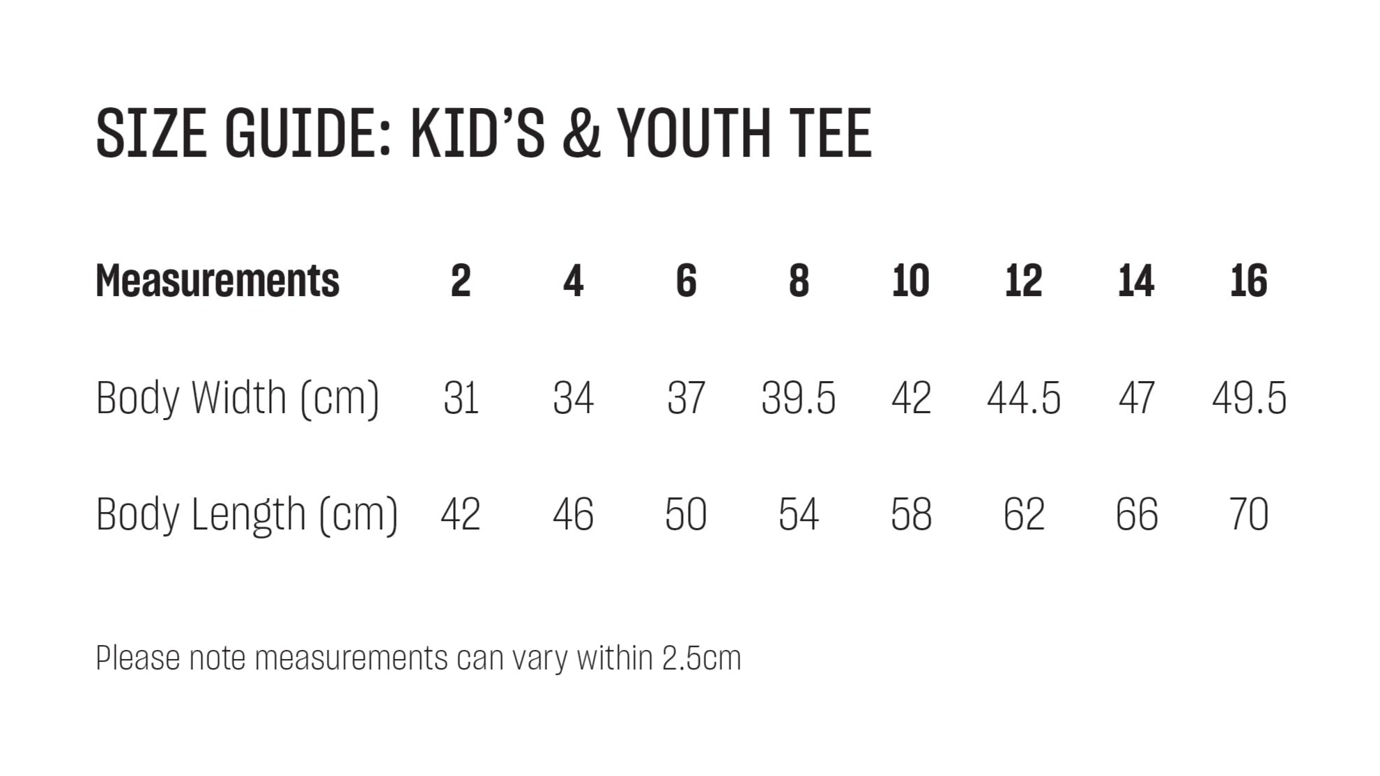 Size Chart