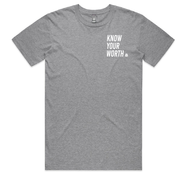 KNOW YOUR WORTH MEN’S TEE - CLEARANCE