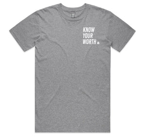 Open image in slideshow, KNOW YOUR WORTH MEN’S TEE Clearance
