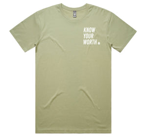 Open image in slideshow, KNOW YOUR WORTH MEN’S TEE
